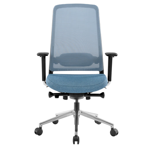 FILO 2.0 Bürodrehstuhl | Premium-Drehstuhl, Lordosenstütze, Netzrücken, 4D-Armlehnen, Blau