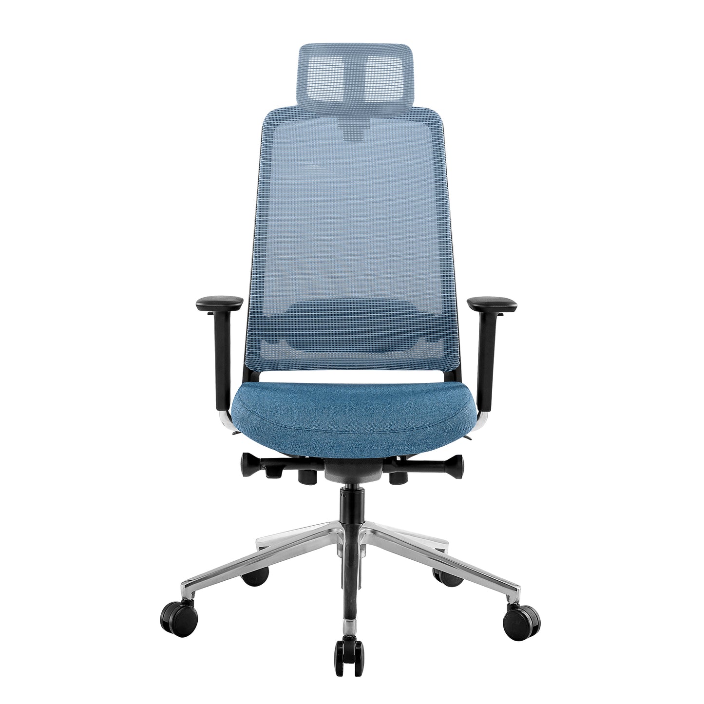 FILO 2.0 Bürodrehstuhl | Premium-Drehstuhl, Lordosenstütze, Netzrücken, 4D-Armlehnen, Blau