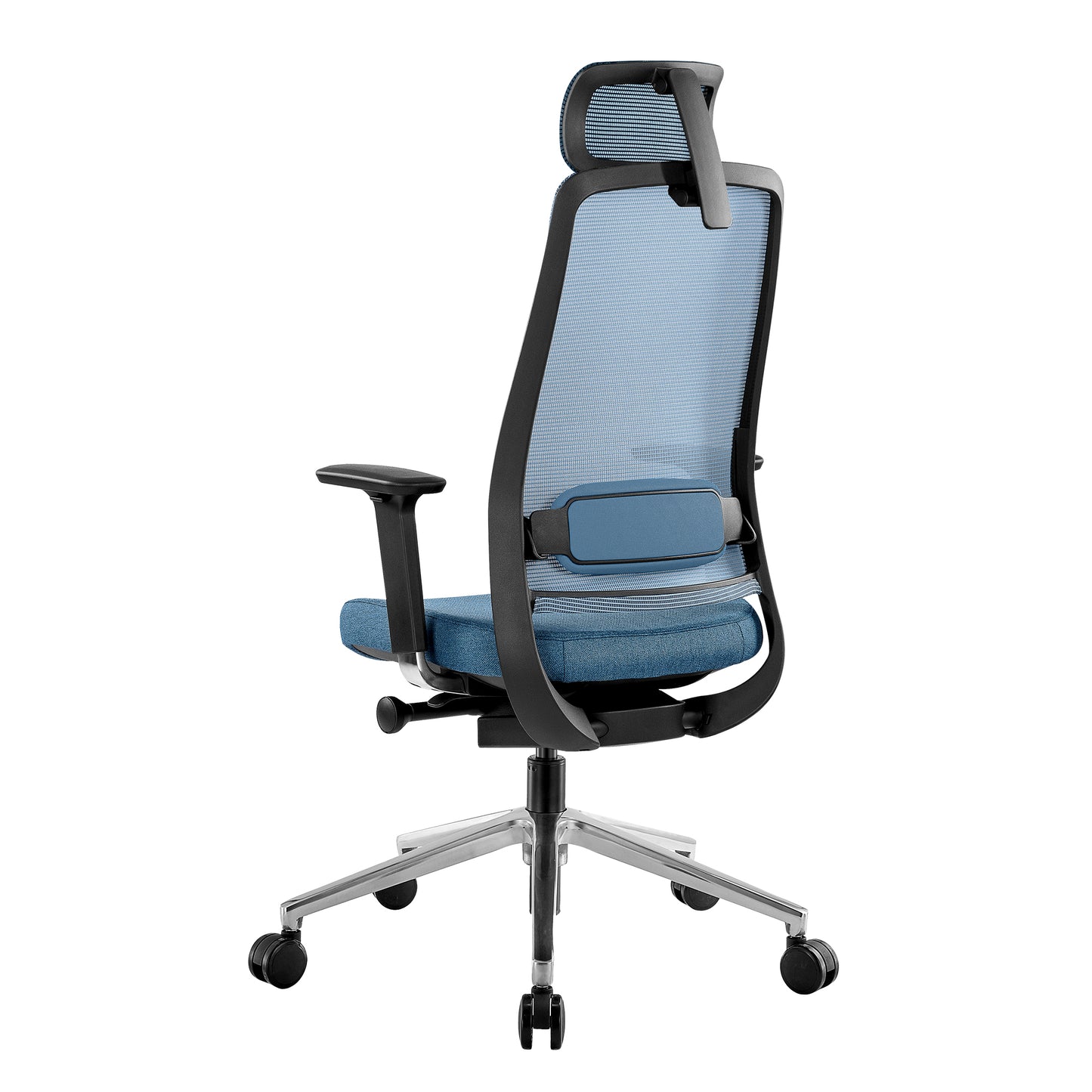 FILO 2.0 Bürodrehstuhl | Premium-Drehstuhl, Lordosenstütze, Netzrücken, 4D-Armlehnen, Blau