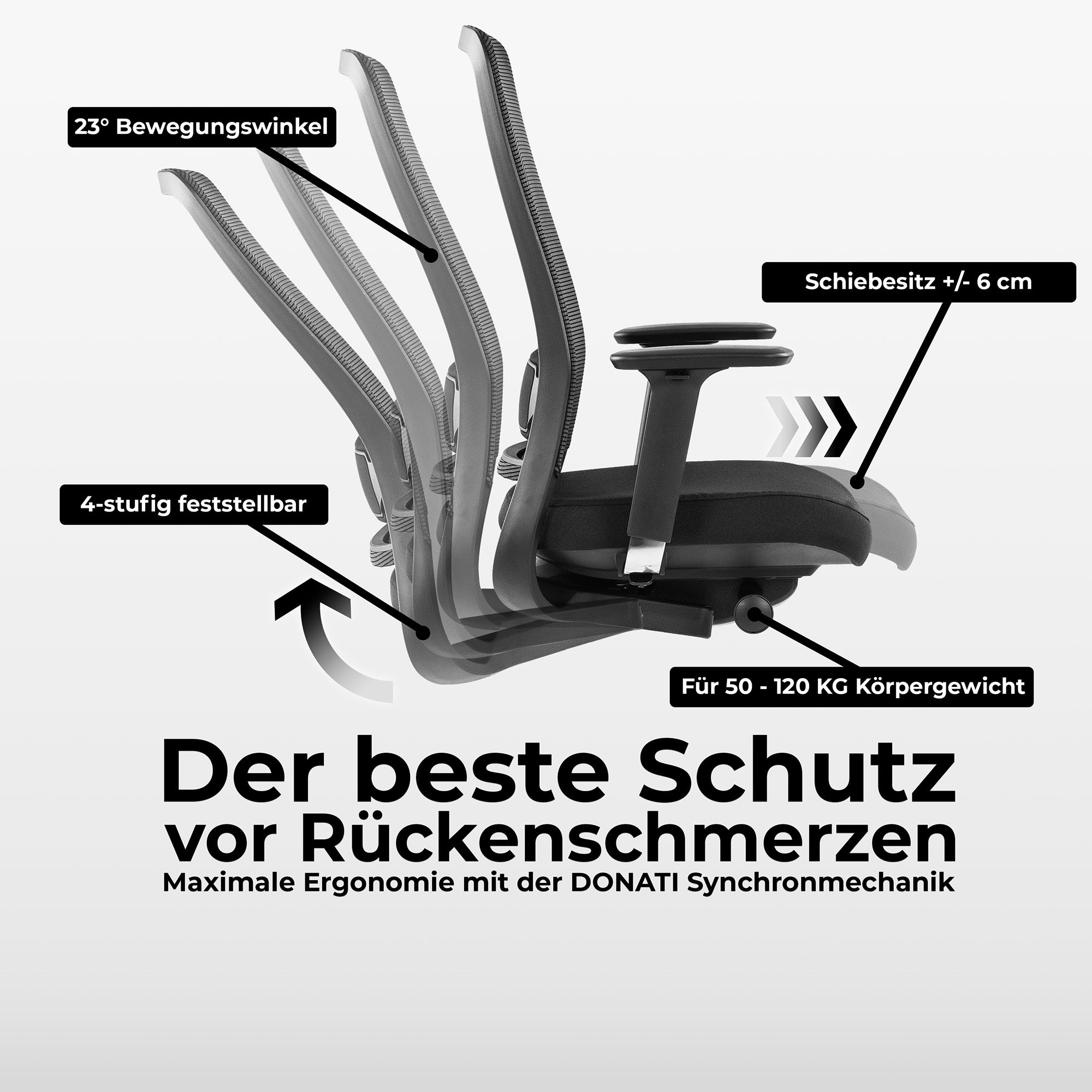 FILO-B 2.0 Chaise pivotante de bureau | Lordose des vertèbres lombaires, retour en réseau, bleu