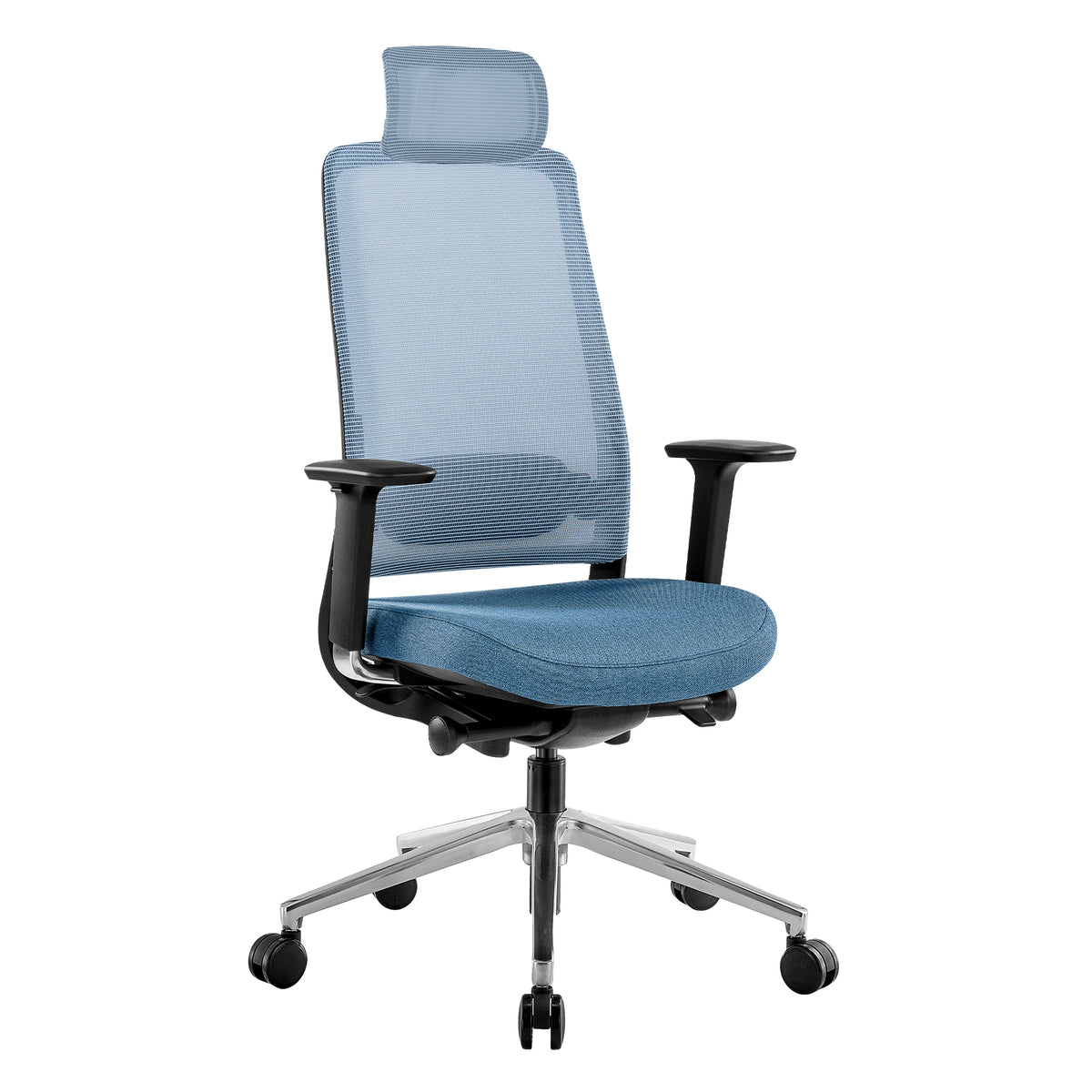 FILO 2.0 Bürodrehstuhl | Premium-Drehstuhl, Lordosenstütze, Netzrücken, 4D-Armlehnen, Blau - 1 Lightbox Main Image
