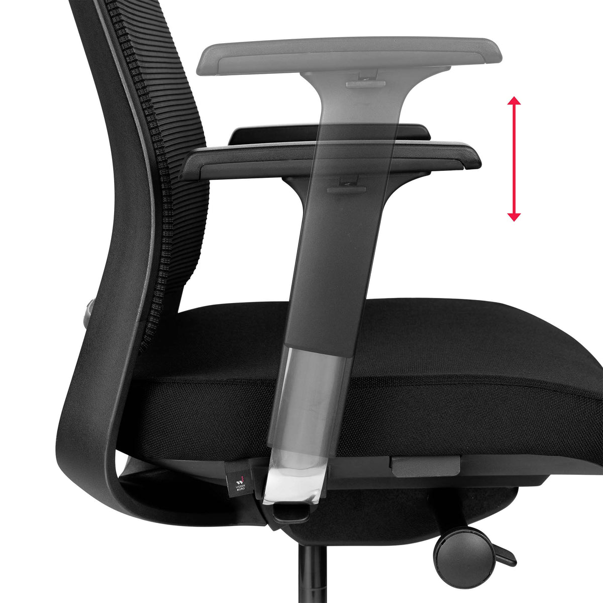 FILO 2.0 Bürodrehstuhl | Premium-Drehstuhl, Lordosenstütze, Netzrücken, 4D-Armlehnen, Schwarz - 9 Lightbox Main Image
