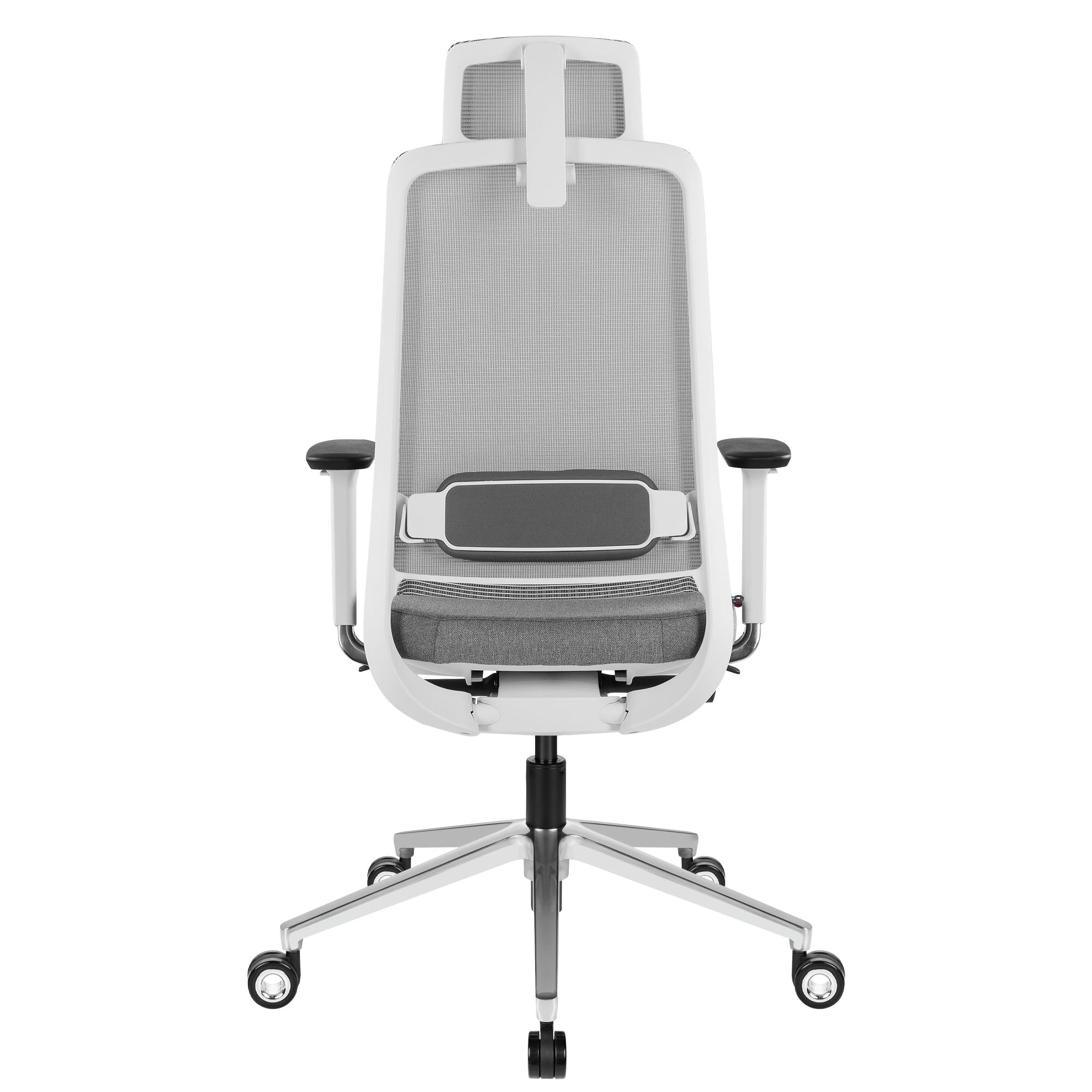 FILO-A 2.0 Chaise pivotante de bureau avec appui-tête | Support de la lordose, retour en mesh, gris