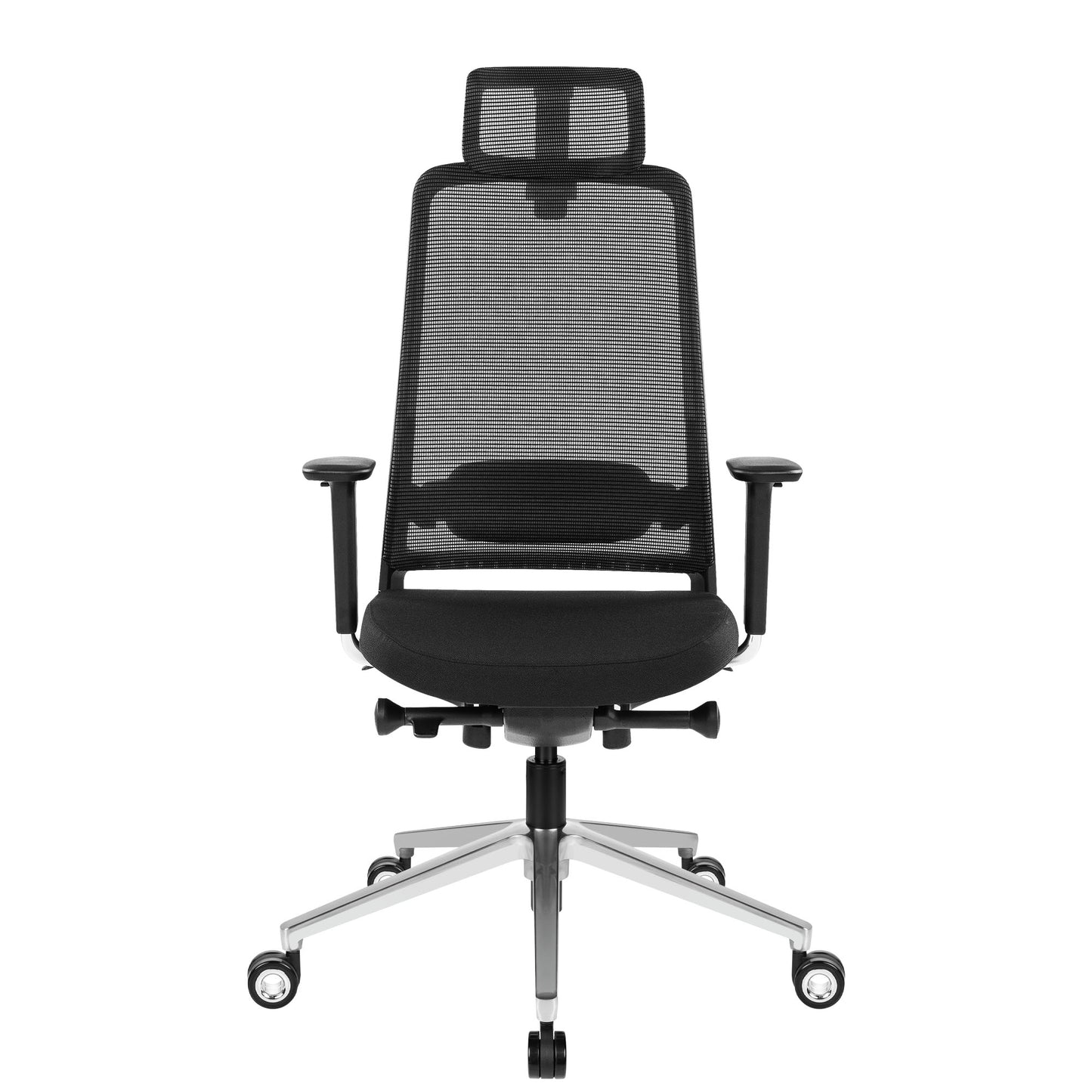 FILO-A 2.0 office swivel chair with headrest | Lumbar support, mesh back, black