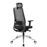 FILO-A 2.0 office swivel chair with headrest | Lumbar support, mesh back, black