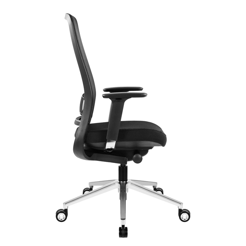 FILO-B 2.0 office swivel chair | Lumbar vertebrae lordosis, network back, black