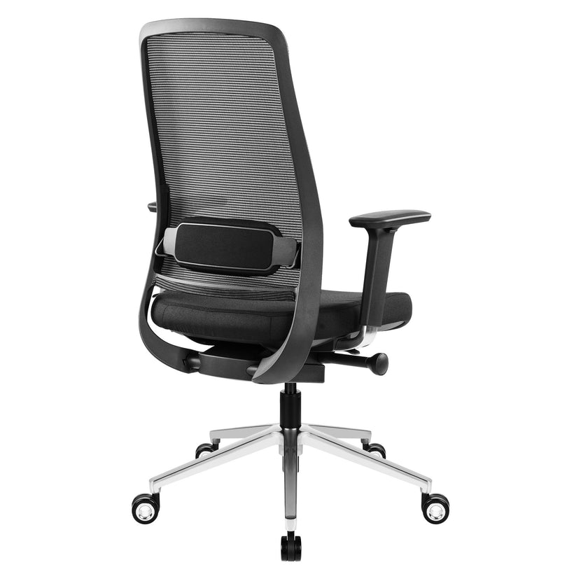 FILO-B 2.0 office swivel chair | Lumbar vertebrae lordosis, network back, black