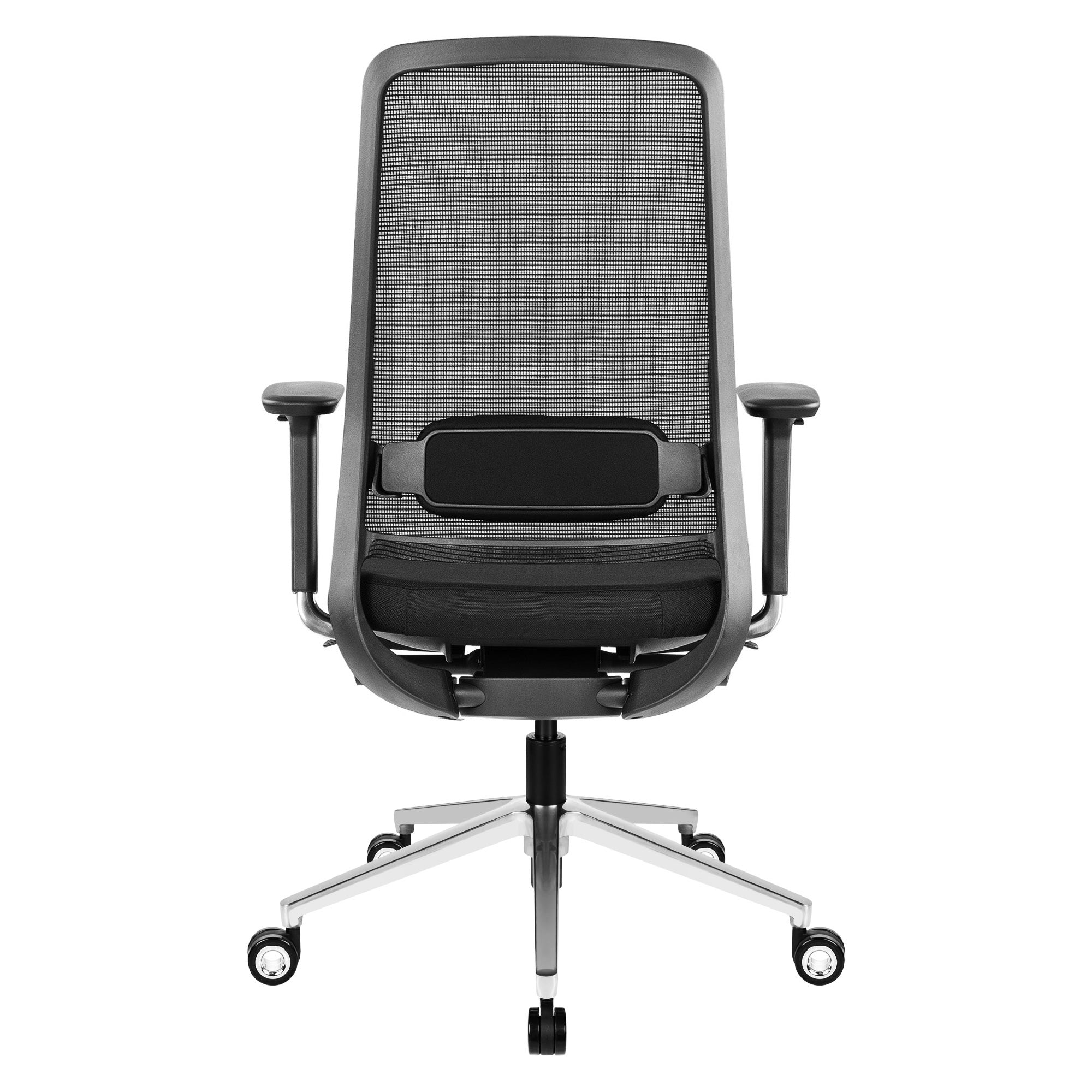 FILO-B 2.0 office swivel chair | Lumbar vertebrae lordosis, network back, black