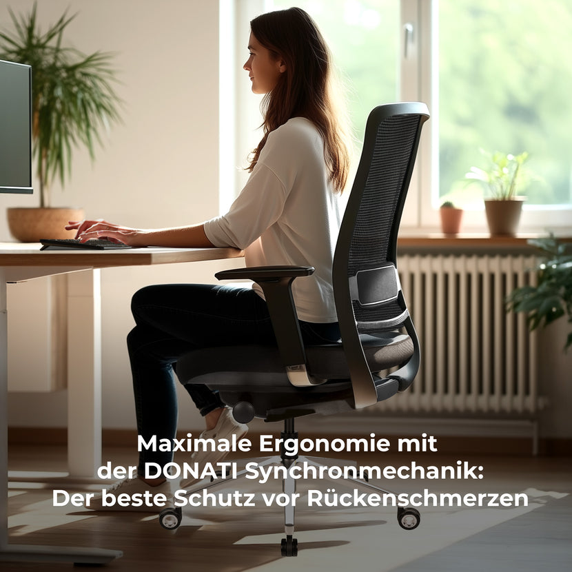 FILO-B 2.0 Chaise pivotante de bureau | Lordose des vertèbres lombaires, retour en réseau, bleu