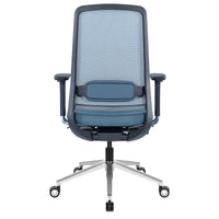 FILO-B 2.0 office swivel chair | Lumbar vertebrae lordosis, network back, blue