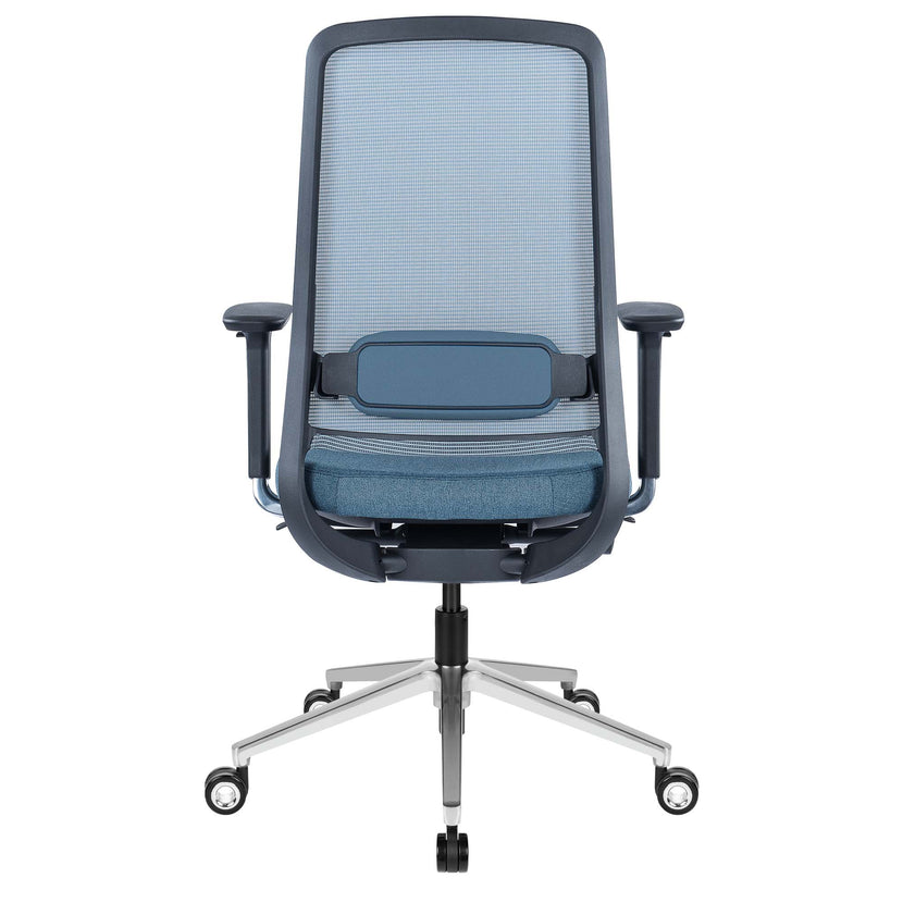FILO-B 2.0 office swivel chair | Lumbar vertebrae lordosis, network back, blue
