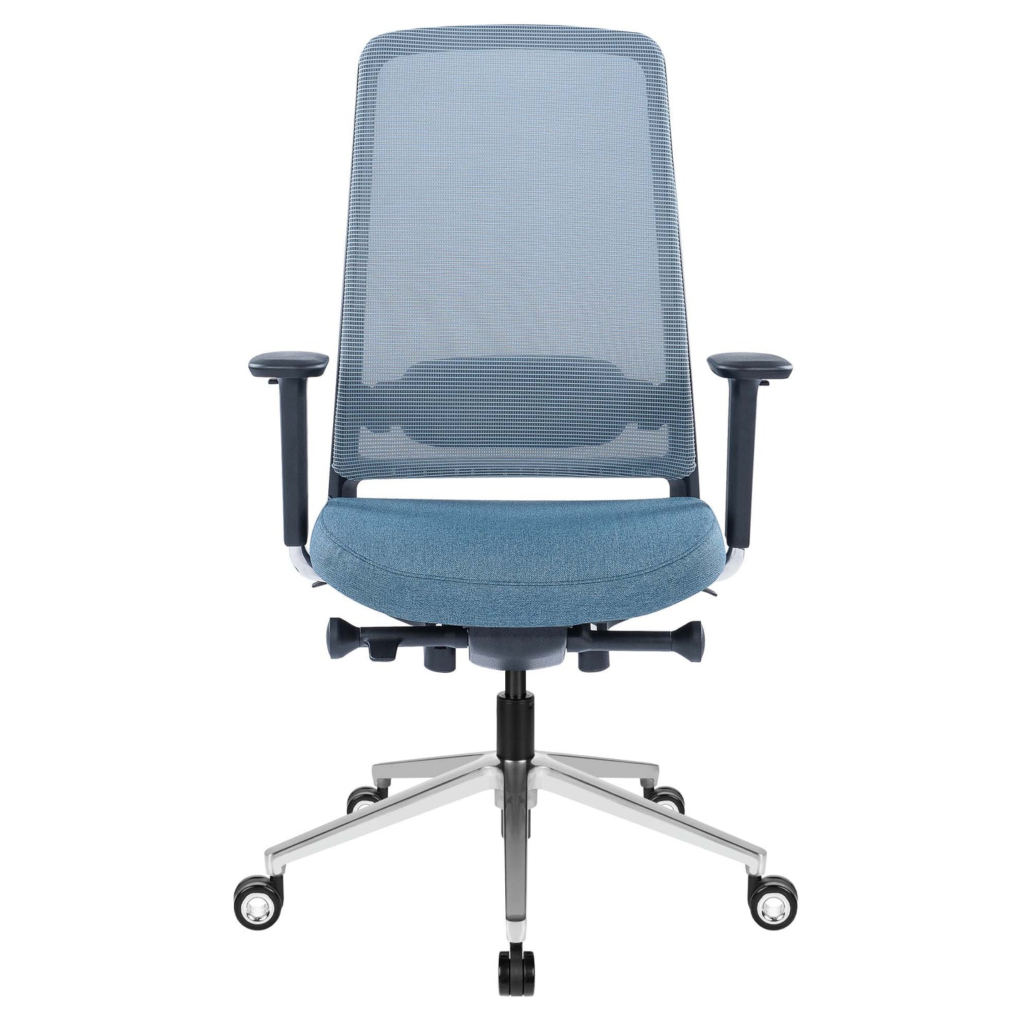 FILO-B 2.0 office swivel chair | Lumbar vertebrae lordosis, network back, blue