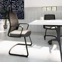 Modern Meet Freischwinger | With a solid lordosis support, black