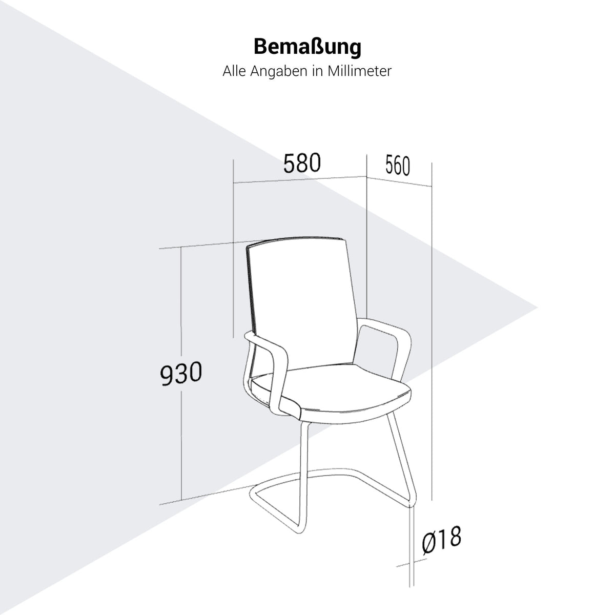 MODERN MEET cantilever chair | With fixed lumbar support, Black  - 8 Lightbox Main Image