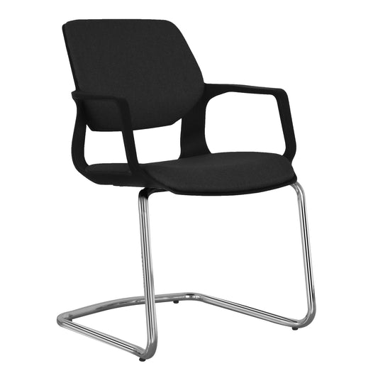 Chaise cantilever FILO-C | Accoudoirs, empilables, noirs