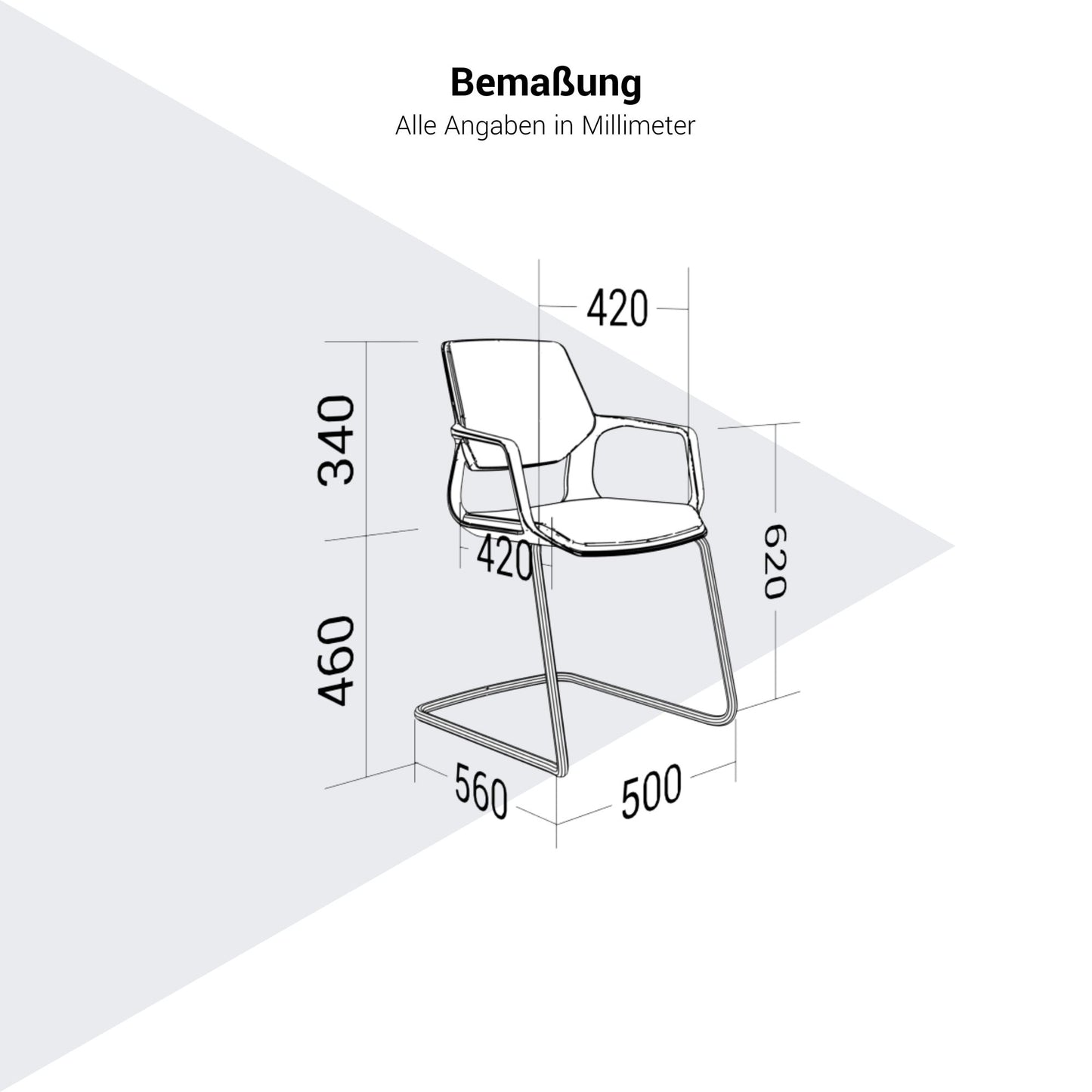 FILO-C Freischwinger | Armlehnen, Stapelbar, Schwarz