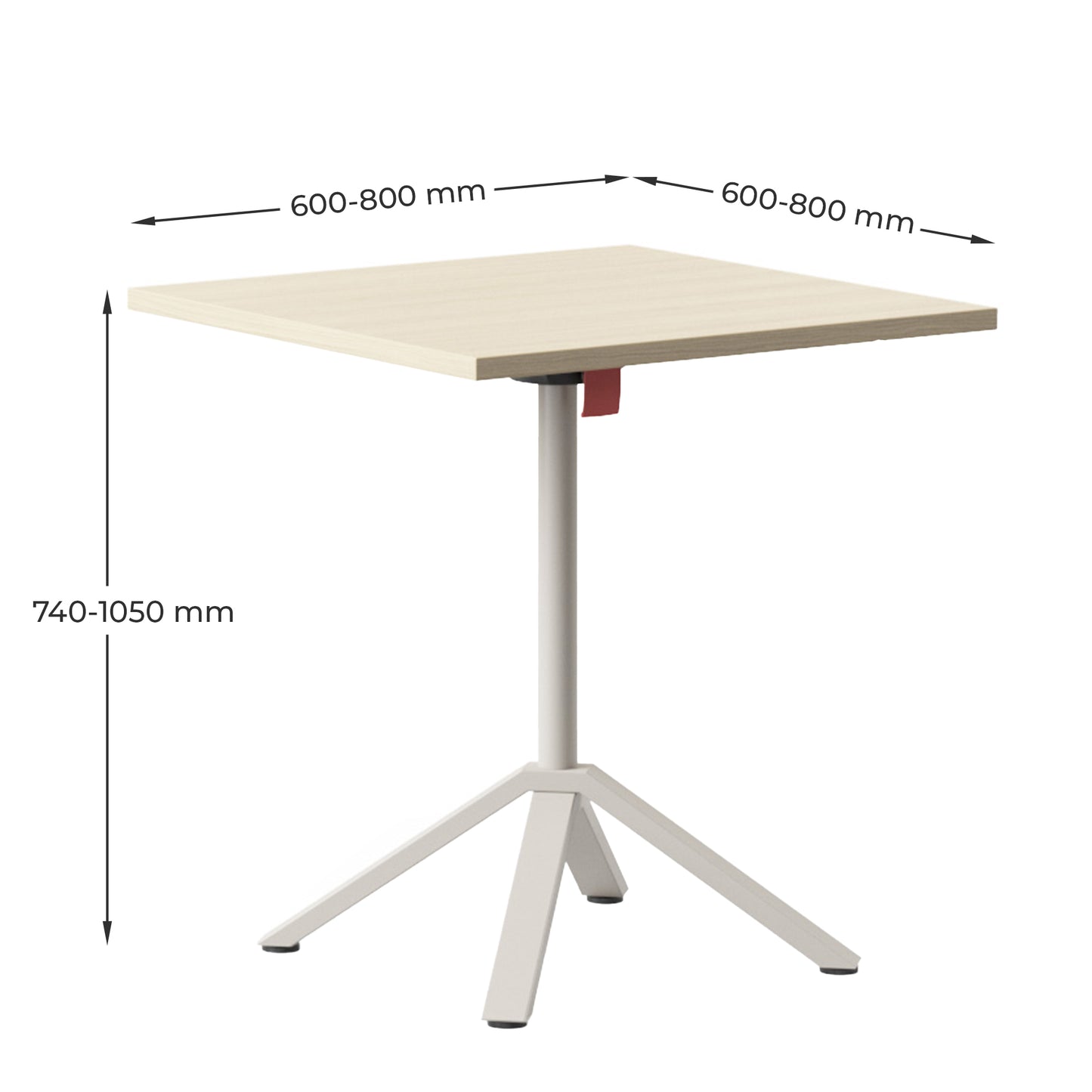 FLIPTOP Bistrotisch | 600-800 mm, klappbar, rund oder rechteckig