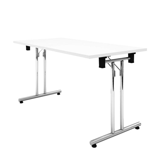 FOLD meeting table | Stackable, foldable, 1400 x 700 mm, white