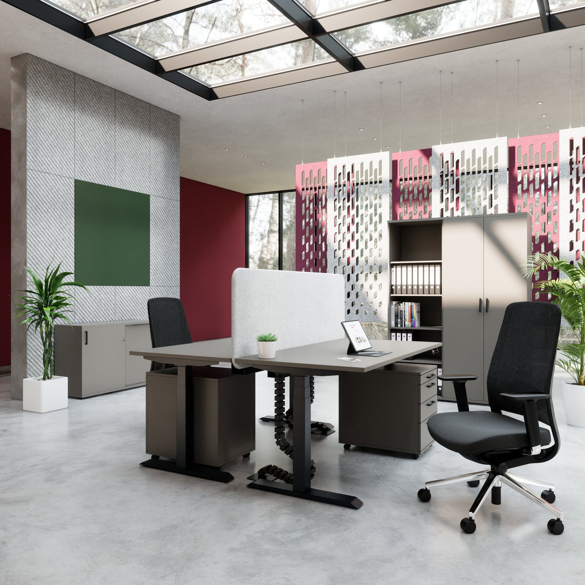 FUSION DUO Set - Komplettbüro für zwei Arbeitsplätze | Cubanitgrau - 2 Lightbox Main Image