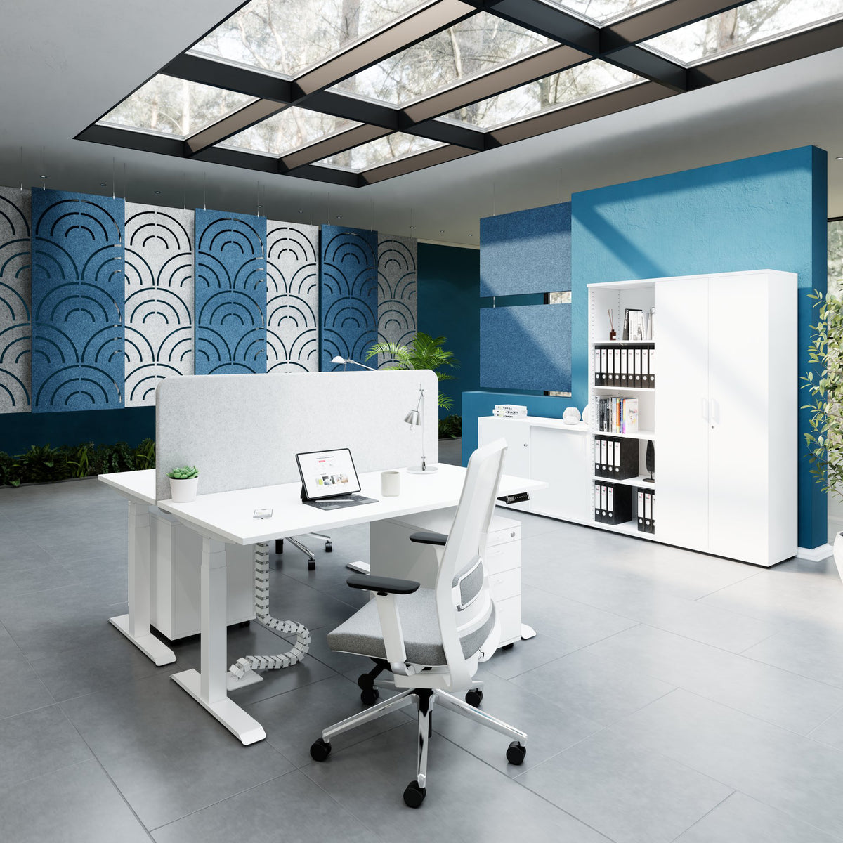 FUSION DUO Set - Complete office for two workstations | White - 2 Lightbox Main Image