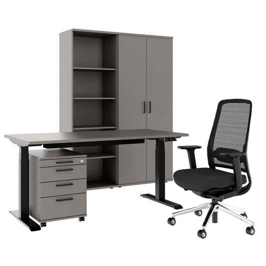 FUSION Set - The ergonomic complete office | Cubanite gray