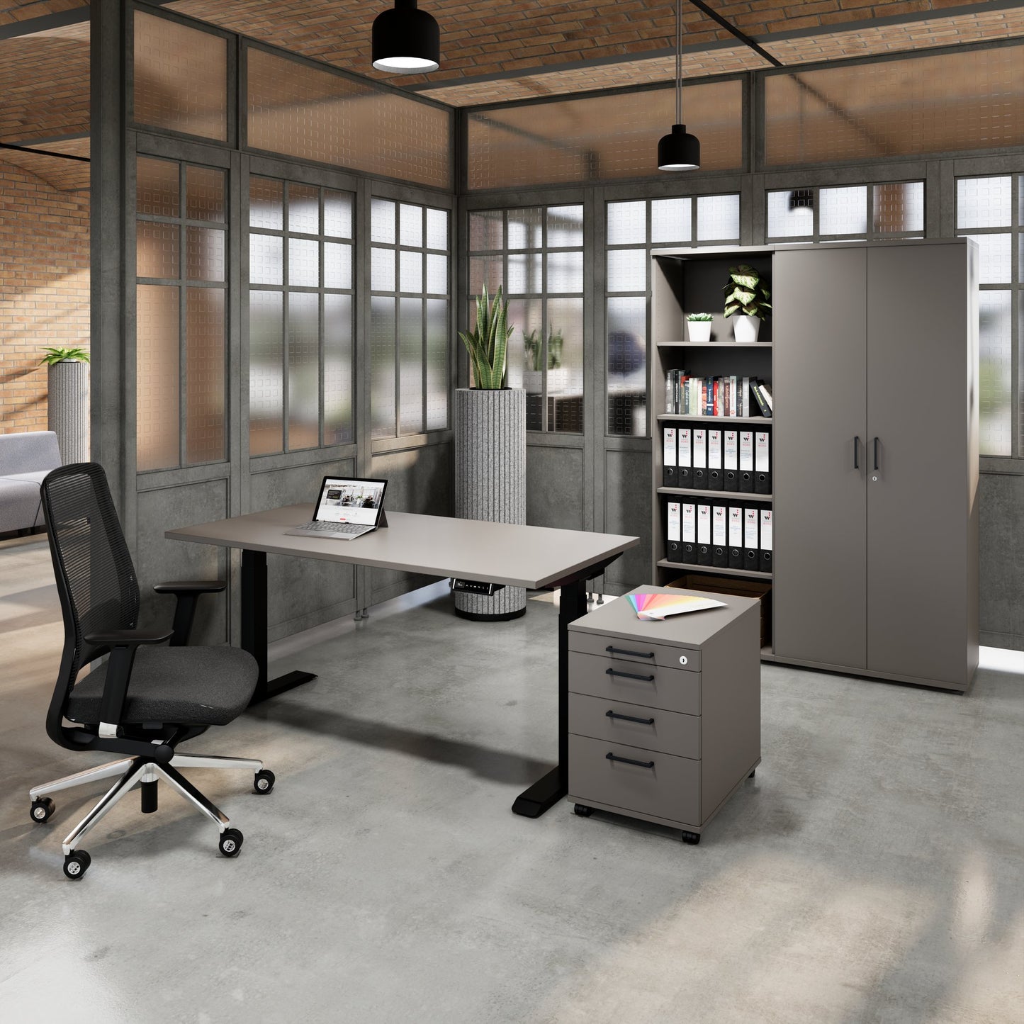 FUSION Set - The ergonomic complete office | Cubanite gray
