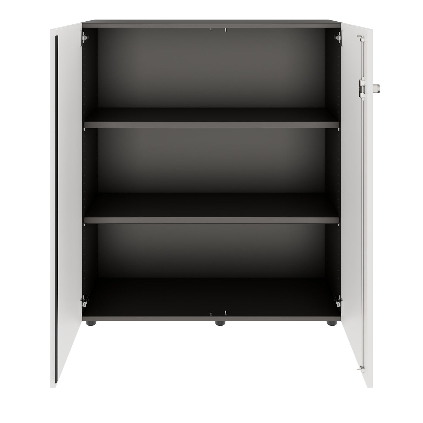 PRO Wing door cabinet | 3 Oh, 800 - 1200 x 1140 mm, soft -close, graphite / white