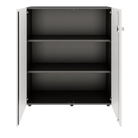 PRO Wing door cabinet | 3 Oh, 800 - 1200 x 1140 mm, soft -close, graphite / white