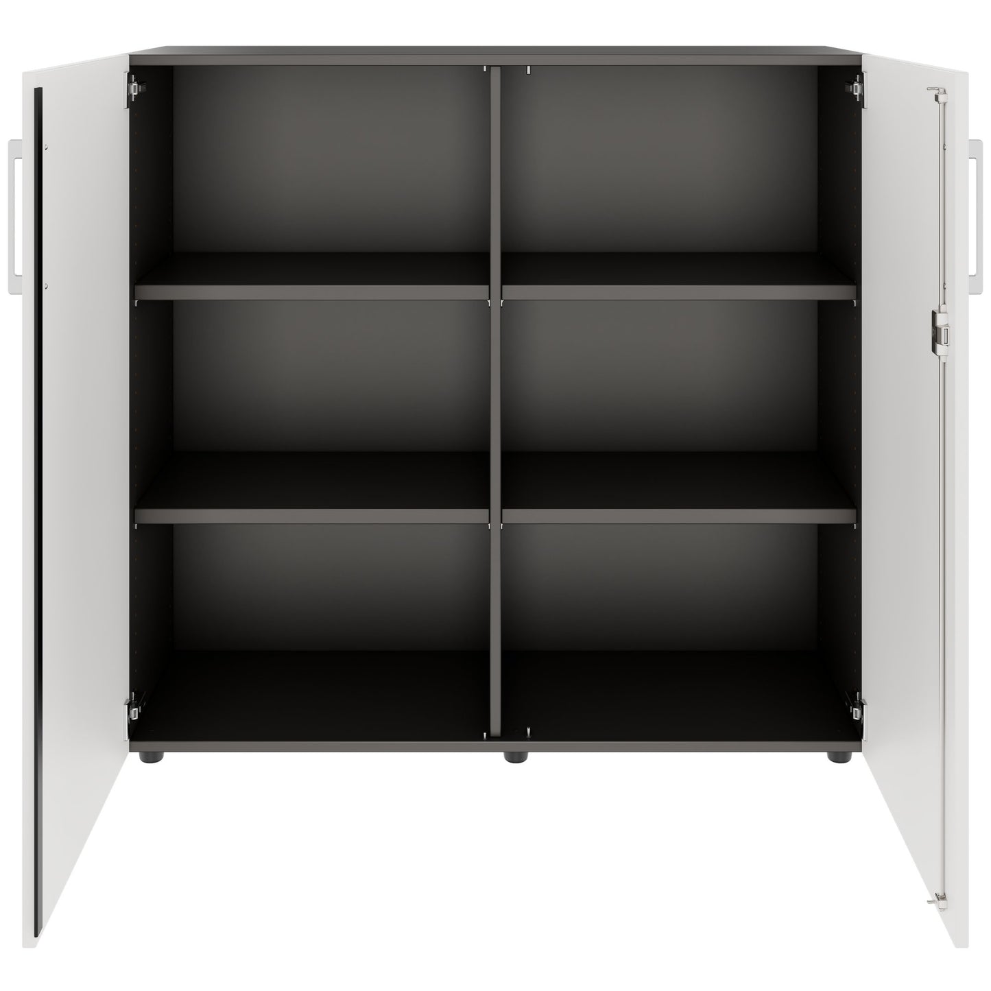 PRO Wing door cabinet | 3 Oh, 800 - 1200 x 1140 mm, soft -close, graphite / white