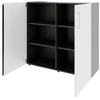 PRO Wing door cabinet | 3 Oh, 800 - 1200 x 1140 mm, soft -close, graphite / white