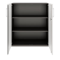 PRO Wing door cabinet | 3 Oh, 800 - 1200 x 1140 mm, soft -close, graphite / white