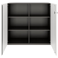 PRO Wing door cabinet | 3 Oh, 800 - 1200 x 1140 mm, soft -close, graphite / white