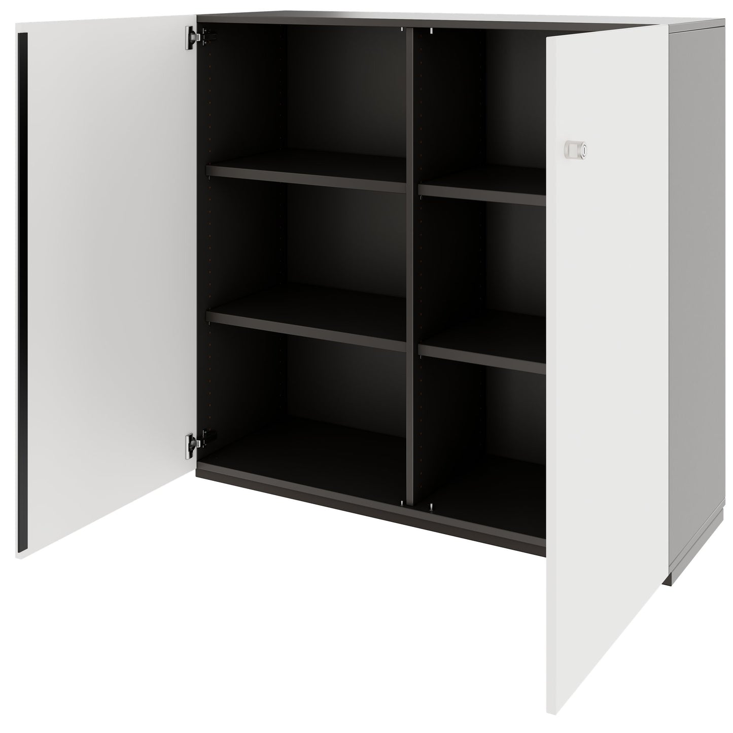 PRO Wing door cabinet | 3 Oh, 800 - 1200 x 1140 mm, soft -close, graphite / white