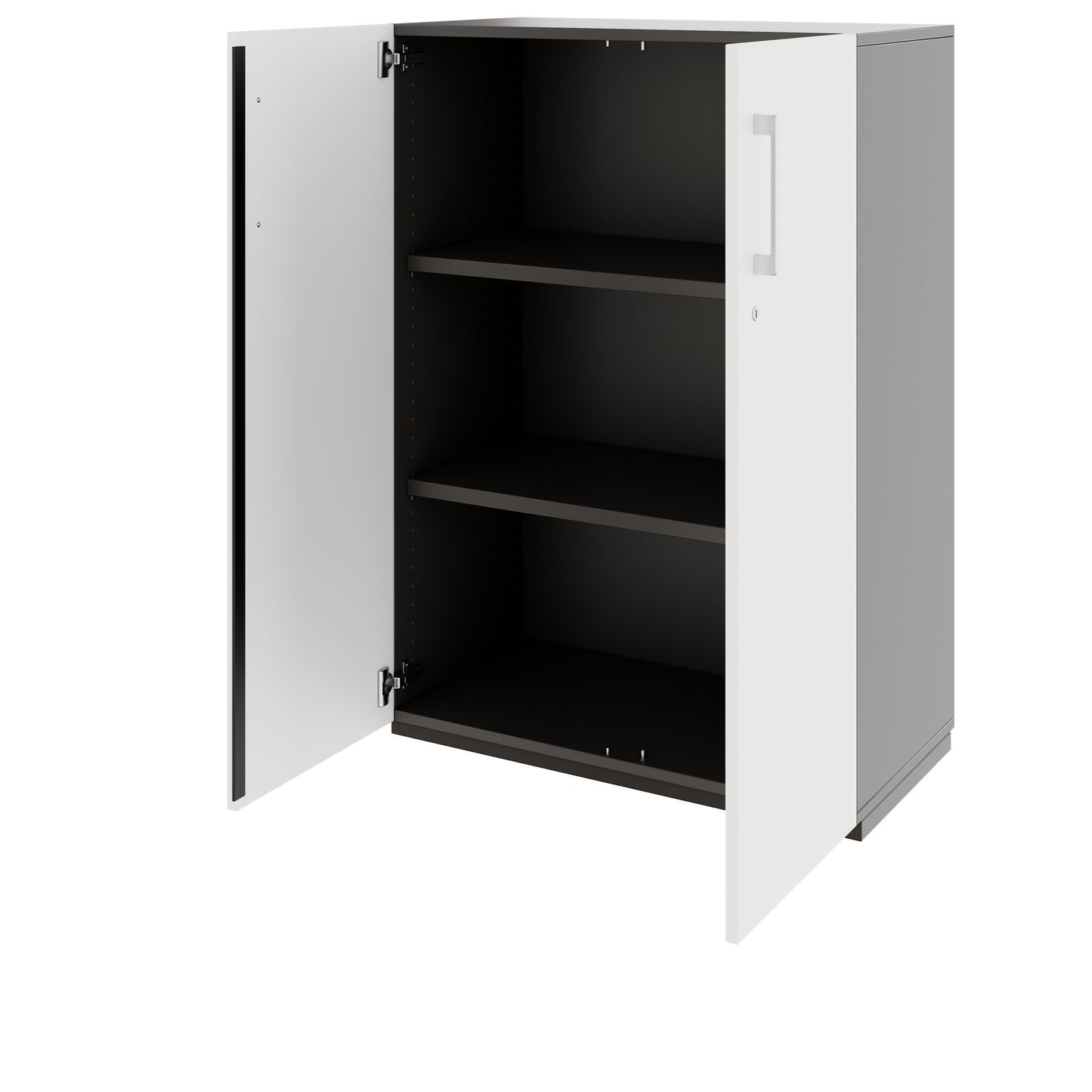 PRO Wing door cabinet | 3 Oh, 800 - 1200 x 1140 mm, soft -close, graphite / white