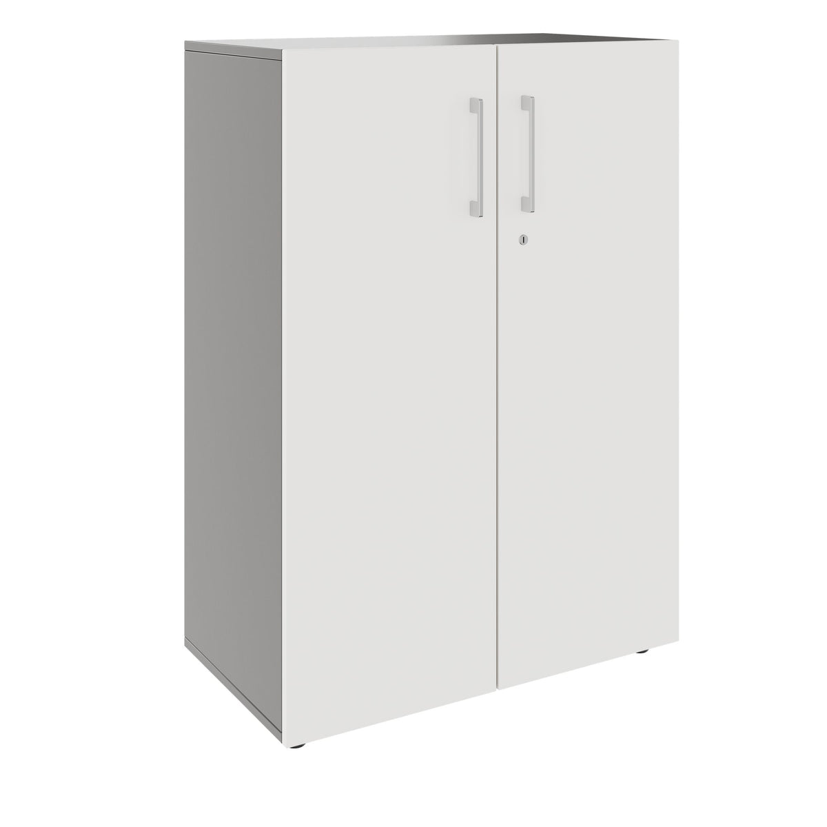 PRO Flügeltürenschrank | 3 OH, 800 - 1200 x 1140 mm, Soft-Close, Graphit / Weiß - 1 Lightbox Main Image