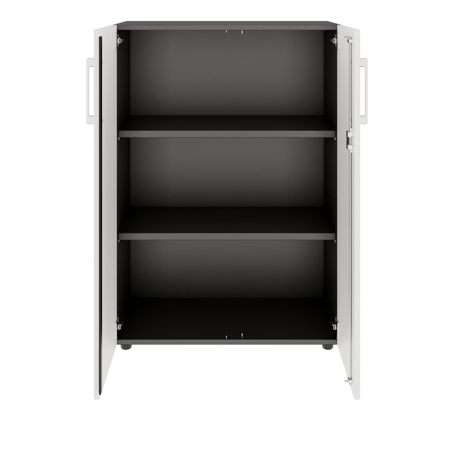 PRO Wing door cabinet | 3 Oh, 800 - 1200 x 1140 mm, soft -close, graphite / white