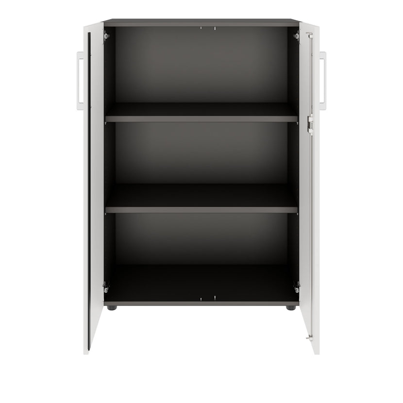 PRO Armoire de porte d'aile | 3 oh, 800 - 1200 x 1140 mm, Soft -Close, graphite / blanc