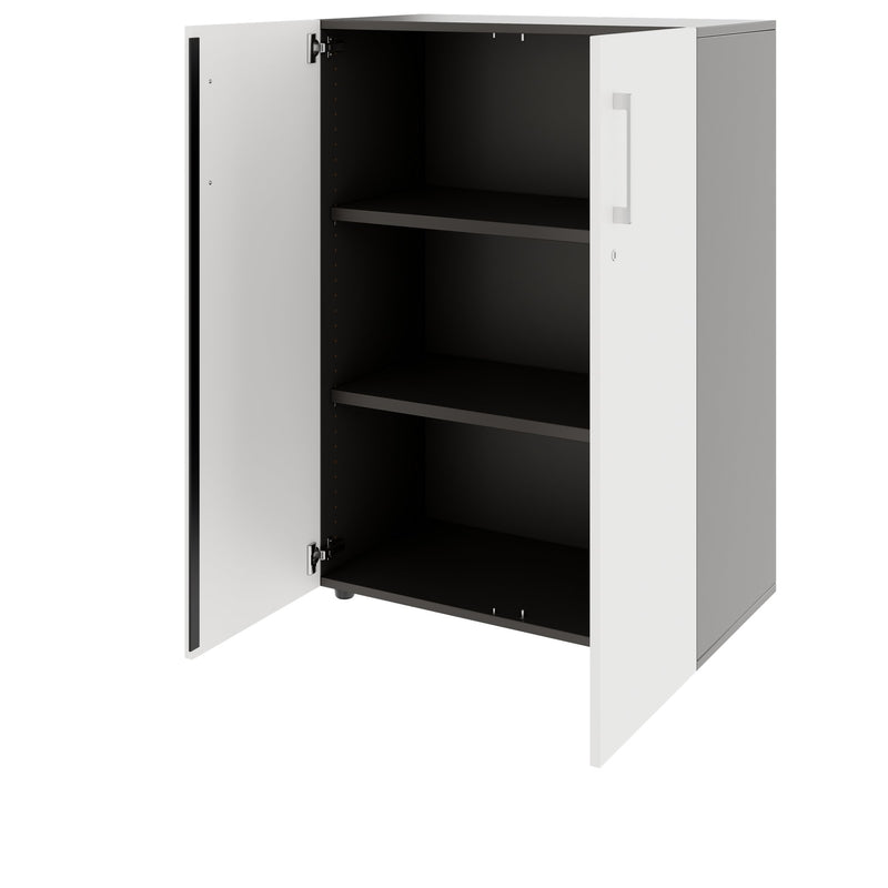 PRO Flügeltürenschrank | 3 OH, 800 - 1200 x 1140 mm, Soft-Close, Graphit / Weiß - 4 Main Image