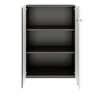 PRO Wing door cabinet | 3 Oh, 800 - 1200 x 1140 mm, soft -close, graphite / white