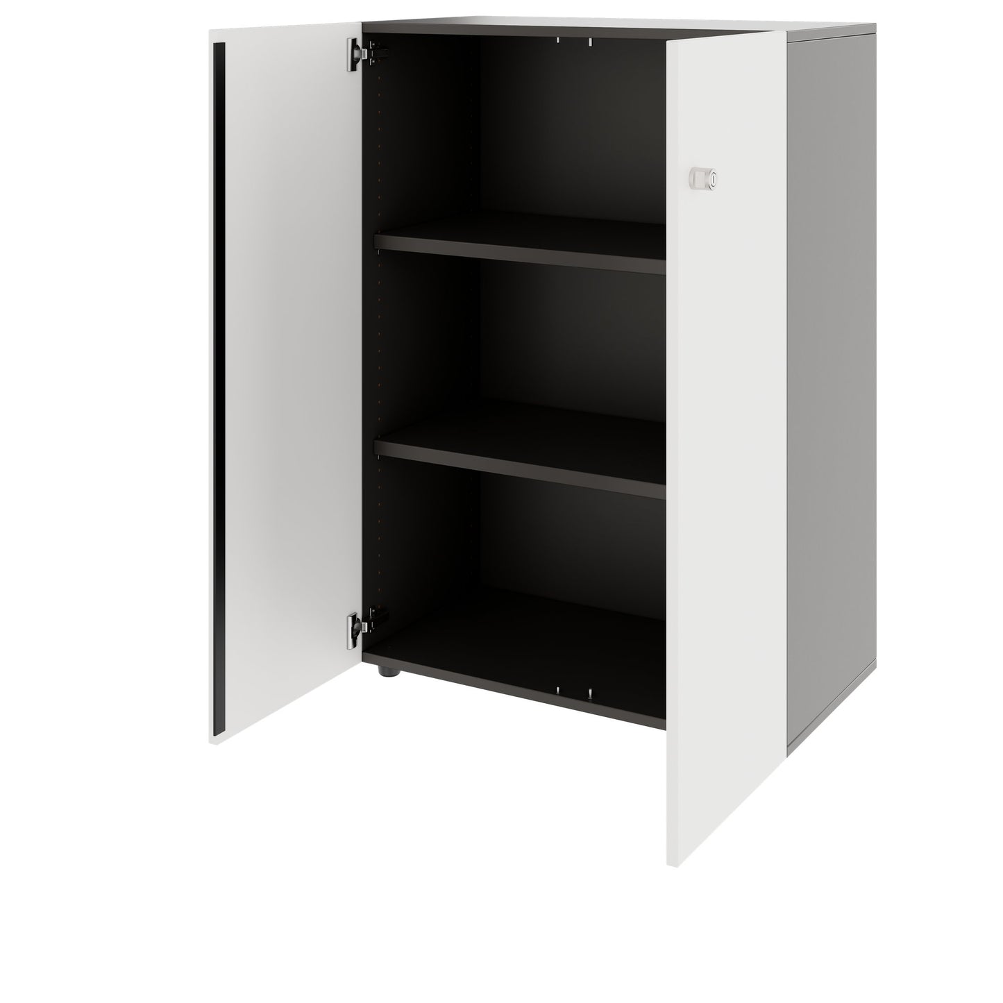 PRO Wing door cabinet | 3 Oh, 800 - 1200 x 1140 mm, soft -close, graphite / white