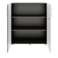 PRO Wing door cabinet | 3 Oh, 800 - 1200 x 1140 mm, soft -close, graphite / white