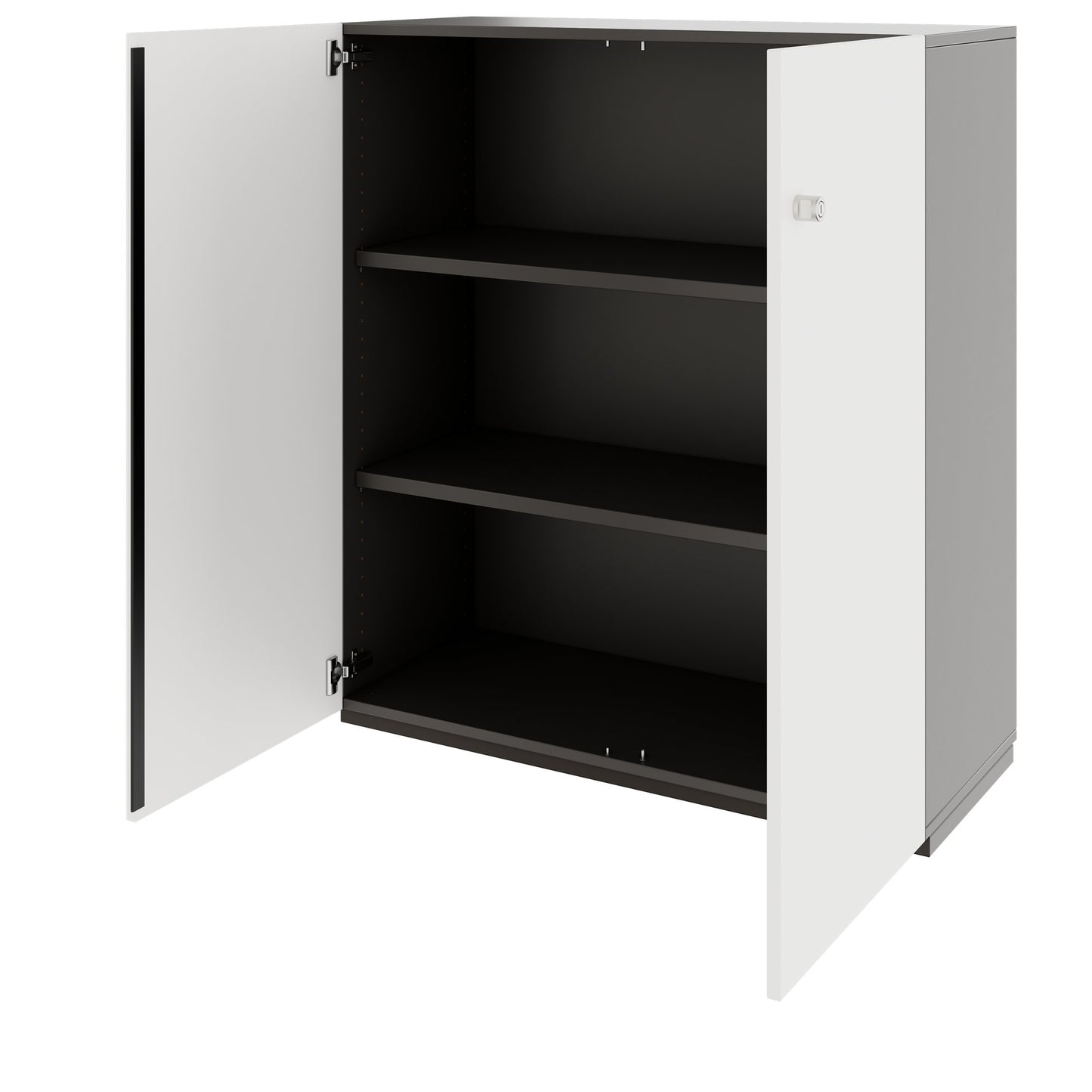 PRO Wing door cabinet | 3 Oh, 800 - 1200 x 1140 mm, soft -close, graphite / white