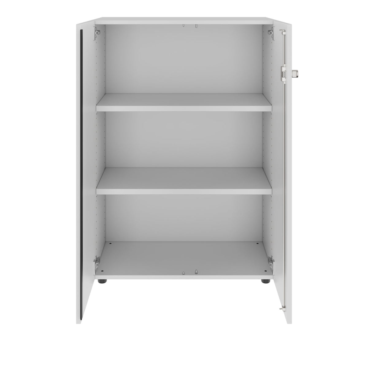 PRO Flügeltürenschrank | 3 OH, 800 - 1200 x 1140 mm, Soft-Close, Grau - 3 Lightbox Main Image