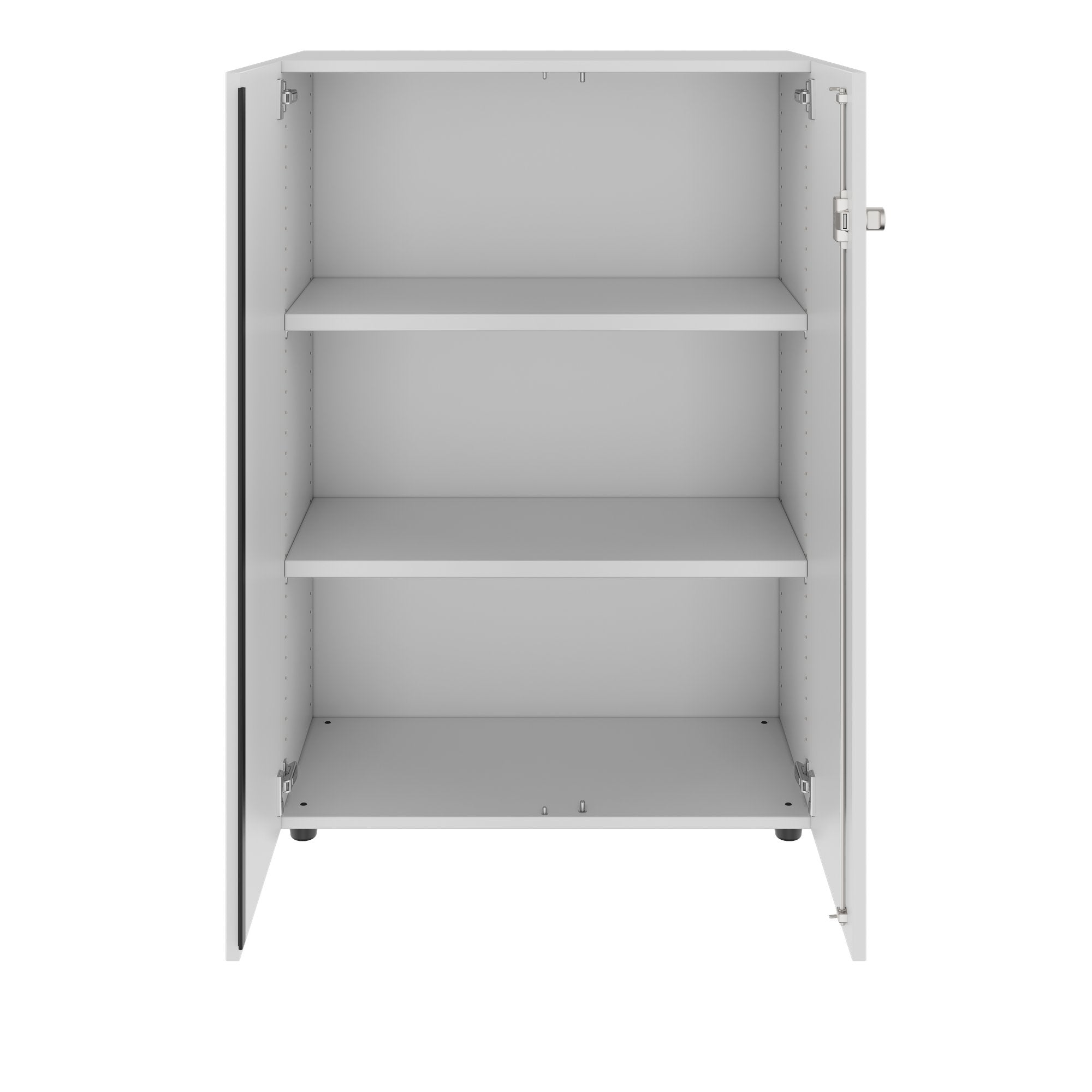PRO Flügeltürenschrank | 3 OH, 800 - 1200 x 1140 mm, Soft-Close, Grau