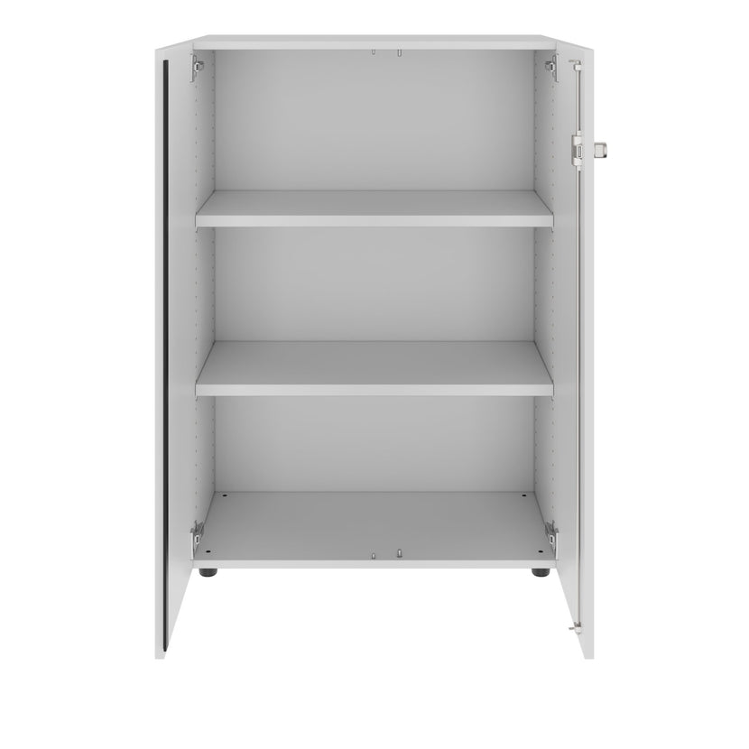 PRO Flügeltürenschrank | 3 OH, 800 - 1200 x 1140 mm, Soft-Close, Grau