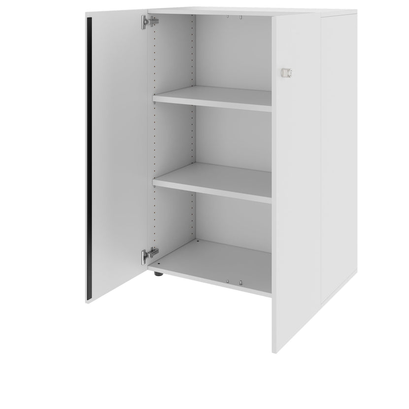 PRO Flügeltürenschrank | 3 OH, 800 - 1200 x 1140 mm, Soft-Close, Grau
