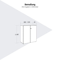 Armoire à portes battantes PRO | 3 OH, 800 - 1200 x 1140 mm, fermeture amortie, chêne naturel