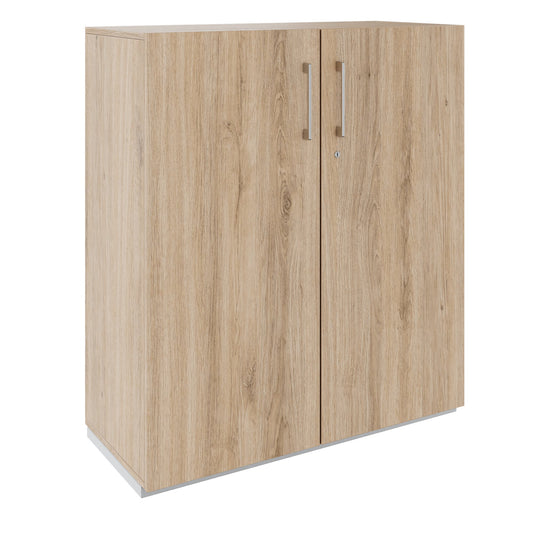 PRO hinged door cabinet | 3 OH, 800 - 1200 x 1140 mm, soft close, natural oak