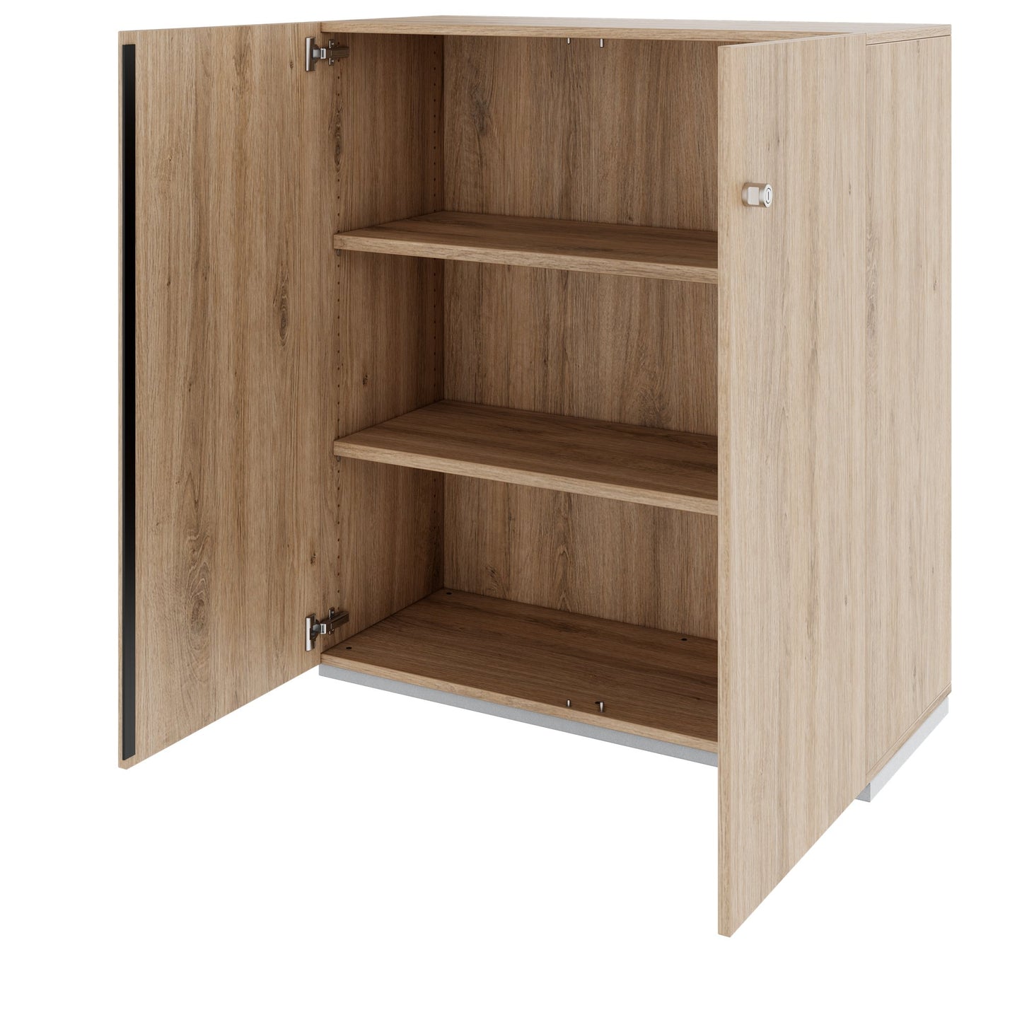 Armoire à portes battantes PRO | 3 OH, 800 - 1200 x 1140 mm, fermeture amortie, chêne naturel