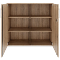 Armoire à portes battantes PRO | 3 OH, 800 - 1200 x 1140 mm, fermeture amortie, chêne naturel